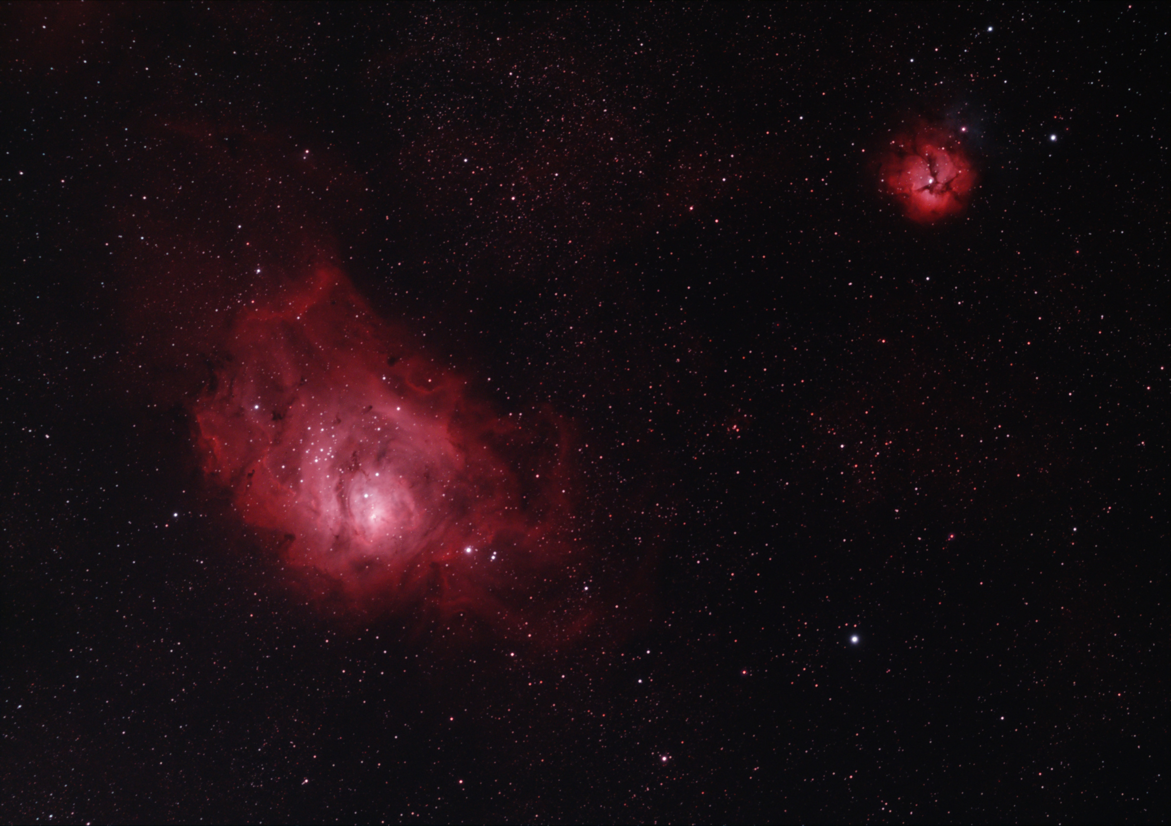 Red and Black Galaxy With Stars